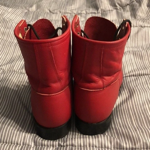 Vintage JUSTIN Boots RED Roper Size 5.5 D Style 503Y Registered NO. 73416 - Picture 4 of 16